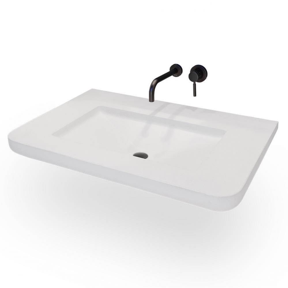 Vanity top sink made of concrete, no overflow.  W: 37'', D: 23'', H: 6 1/8&apo