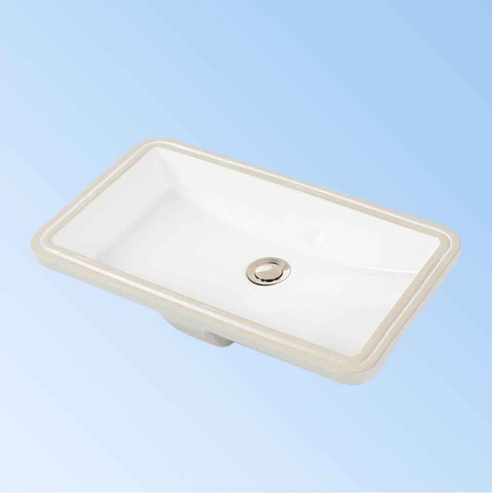 ADA under-counter porcelain sink with an overflow. W:21'', D:12'', H: 5 3/4&ap