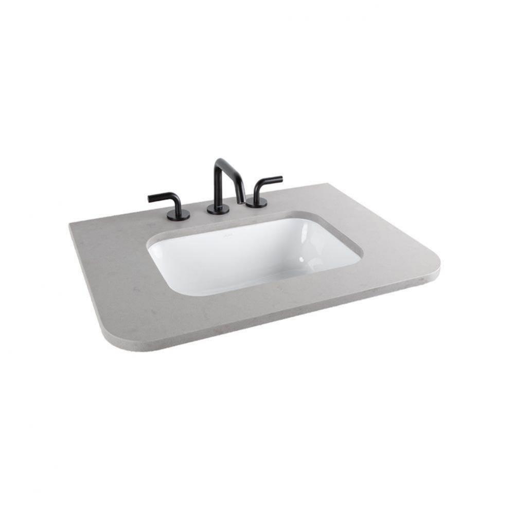 Countertop for vanity FLT-W-24 with a cut-out for sink H270. Solid Surface Matte White. W:24'