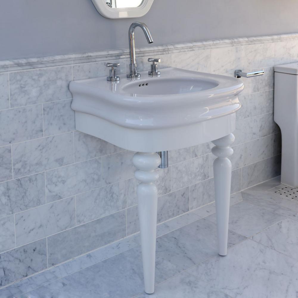 Floor-standing console with turn legs stand for Bathroom Sink H251. To be attached to the back wal