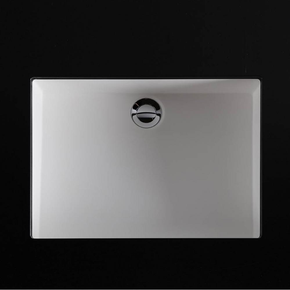 Under-counter Bathroom Sink made of solid surface with an overflow. W: 23 1/2'', D: 15&a