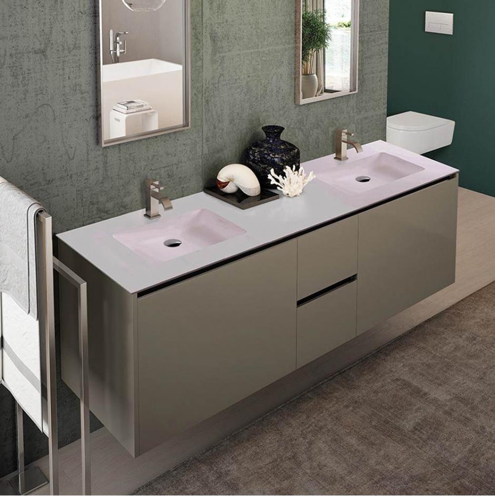 Vanity Top Solid Surface Bathroom Sink With Overflow