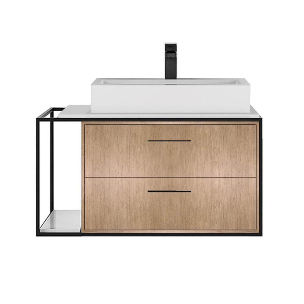 Cabinet of wall-mount under-counter vanity LIN-VS-30R  with sink on the right