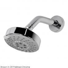 Lacava 0292-CR - Wall-mount tilting round shower head, five jets. Arm and flange sold separately