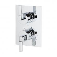 Lacava 14TH2.S.S-A-CR - TRIM ONLY - Thermostatic Valve w/2 way diverter + OFF,  GPM 8.5 (60PSI) with rectangular back plat