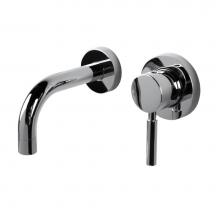 Lacava 1514L-B-PN - ROUGH - Wall-mount two-hole faucet with one lever handle on the right, no backplate.