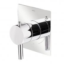 Lacava 15TH0.L.S1-A-CR - TRIM ONLY - Built-in thermostatic valve with single handle and rectangular backplate. Water flow r