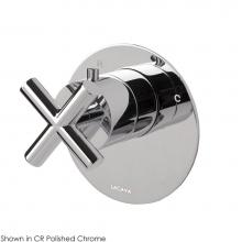 Lacava 15TH0-CL.X.R-A-CR - TRIM ONLY - Master shower compact thermostat - flow rate 10 GPM - round cross handle - round back