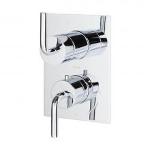 Lacava 15TH2S.C.S-A-CR - TRIM ONLY - Thermostat w 2-way shared diverter + OFF, GPM 6.1 (43.5PSI) curved lever handls on rou