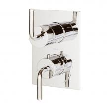 Lacava 15TH2S.C.S-A-PN - TRIM ONLY - Thermostat w 2-way shared diverter + OFF, GPM 6.1 (43.5PSI) curved lever handls on rou