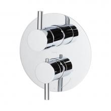 Lacava 15TH3S.L.R-A-CR - TRIM ONLY - Thermostatic Valve w/ 3 way shared diverter + OFF,  GPM 8 (60PSI) with round back plat