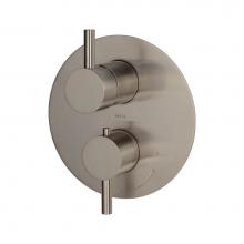 Lacava 15TH3S.L.R-A-NI - TRIM ONLY - Thermostatic Valve w/ 3 way shared diverter + OFF,  GPM 8 (60PSI) with round back plat