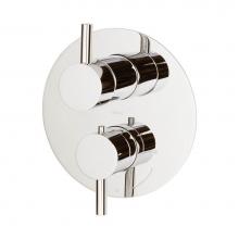 Lacava 15TH3S.L.R-A-PN - TRIM ONLY - Thermostatic Valve w/ 3 way shared diverter + OFF,  GPM 8 (60PSI) with round back plat