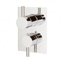 Lacava 15TH2S.L.R-A-PN - TRIM ONLY - Thermostatic Valve w/ 2 way shared diverter + OFF,  GPM 8.5 (60PSI) with round back pl