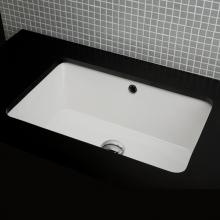 Lacava 5052UN-001 - Under-counter porcelain Bathroom Sink with glazed exterior and overflow, 23 5/8''W, 15 3