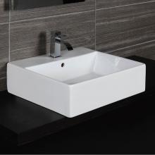 Lacava 5062A-00-001 - Wall-mount or above-counter porcelain Bathroom Sink with an overflow.