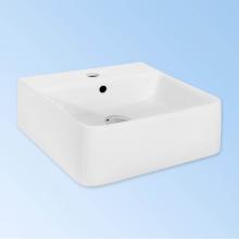 Lacava 5072B-03-001 - Wall-mount or above-counter porcelain sink with an overflow. 03 - three  faucet holes at  8'&