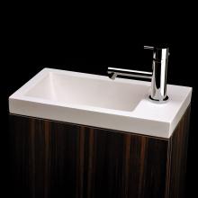 Lacava 5107-01-G - Self-rimming Bathroom Sink made of solid surface, with an overflow, finished back.