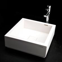 Lacava 5125-001G - Vessel Bathroom Sink made of solid surface, with an overflow and decorative drain cover, finished