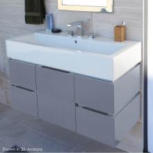 Lacava AQG-W-40-39 - Wall-mounted undercounter vanity with finger pulls and polished steel accents, four drawers and on