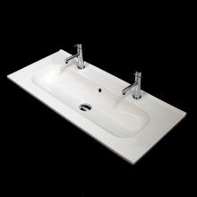 Lacava 8072-03-001 - Vanity top porcelain Bathroom Sink with overflow and long bowl for two faucets W:40''