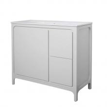 Lacava AQT-F-40-07 - Free standing under counter vanity with routed finger pulls on two drawers and one door.