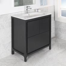 Lacava AQT-F-32-24 - Free standing under counter vanity with routed finger pulls on two doors and one drawer.