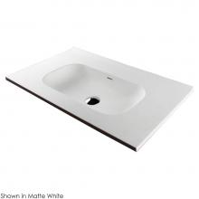 Lacava 8074S-02-001G - Vanity top solid surface sink with overflow. W: 31-3/4'', D: 18-1/8'', H: 5-1/