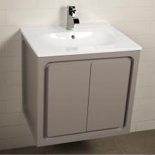 Lacava AQT-W-24-40 - Wall-mount under-counter vanity with pull out bottom behind two finger pull doors.  W:23 1/2'