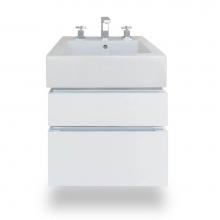 Lacava AQG-W-17-40 - Wall-mount under-counter vanity with finger pulls, without polished steel accents, bothdrawers hav