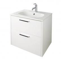 Lacava AQT-WB-24-08T1 - Wall-mount under-counter vanity with two drawers, sink 8075 sold separately.  W: 23 1/4'&apos