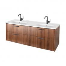 Lacava AQT-WB-56-39 - Wall-mount under-counter double vanity with 4 drawers, sinks 8071 or 8071S sold separately. W: 55