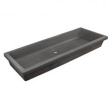 Lacava CT58UN-TER - Under-counter trough sink made of concrete. No overflow. W: 43'', D: 14-1/4'',