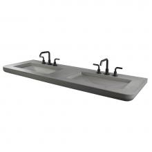 Lacava CT680-03-MOS - Vanity top sink made of concrete, no overflow. W: 68'', D: 23'', H: 3'&ap