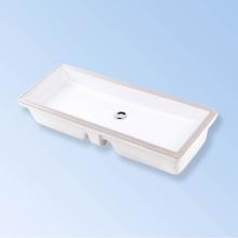 Lacava 5446UN-MB - Under-counter porcelain Bathroom Sink with an overflow, unglazed exteri. 35 1/2''W, 13 7