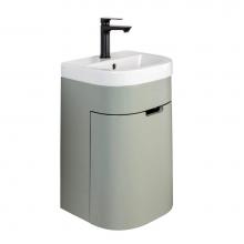 Lacava ELE-W-16-06 - Wall-mount vanity with one left hinged door with two attached shelves and fingerpull opening. Sink