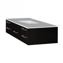 Lacava GEM-UN-48-06 - Cabinet of wall-mount under-counter vanity featuring five drawers and solid surface countertop wit