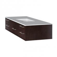 Lacava GEM-UN-48-24 - Cabinet of wall-mount under-counter vanity featuring five drawers and solid surface countertop wit