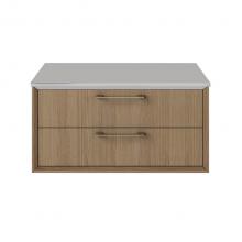 Lacava GEM-ST-24-20 - Cabinet of wall-mount under-counter cabinet featuring one drawer and solid surface countertop (pul