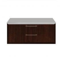 Lacava GEM-ST-30-33 - Cabinet of wall-mount under-counter cabinet featuring one drawer and solid surface countertop (pul