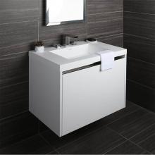 Lacava KUB-W-30-33 - Wall-mount under counter vanity with a drawer a notch in back. Bathroom Sink H262Tsold separately