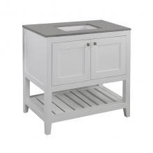 Lacava STL-F-36A-20 - Free standing under-counter vanity with two doors(knobs included) and slotted shelf in wood.