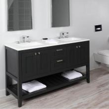 Lacava STL-F-60-06 - Free standing under-counter double vanity with two sets of doors(knobs included)on both sides