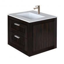 Lacava STL-W-24B-42 - Wall-mount under-counter vanity with two drawers (knobs included). Under-mount sink 5452UN, stone