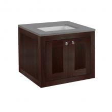 Lacava STL-W-24A-39 - Wall-mount under-counter vanity with two doors (knobs included). Under-mount sink 5452UN, stone co