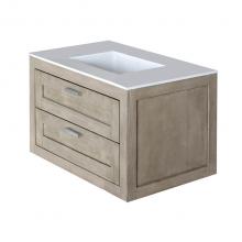 Lacava STL-W-30B-39 - Wall-mount under-counter vanity with two drawers (knobs included). Under-mount sink 5452UN, stone