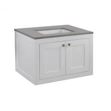 Lacava STL-W-30A-42 - Wall-mount under-counter vanity with two doors (knobs included). Under-mount sink 5452UN, stone co