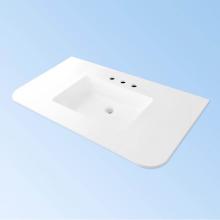 Lacava K48B-FLT-03-G - Vanity-top sink made of solid surface, with an overflow. 1/2'' thick backsplash sold sep