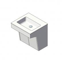 Lacava KBT-ADA-24-07 - Wall-mount vanity with two doors and fingerpull openings; can meet federal ADA requirements when i