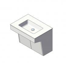 Lacava KBT-ADA-30-07 - Wall-mount vanity with two doors and fingerpull openings; can meet federal ADA requirements when i